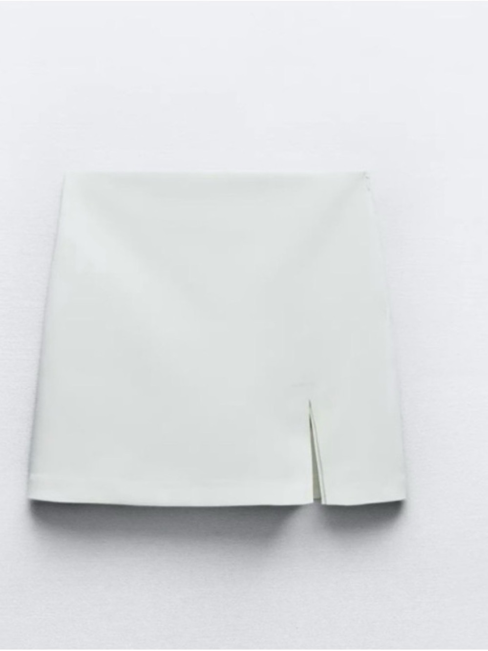 NWT Zara White Mini Skort  with Side Slit SIZE L